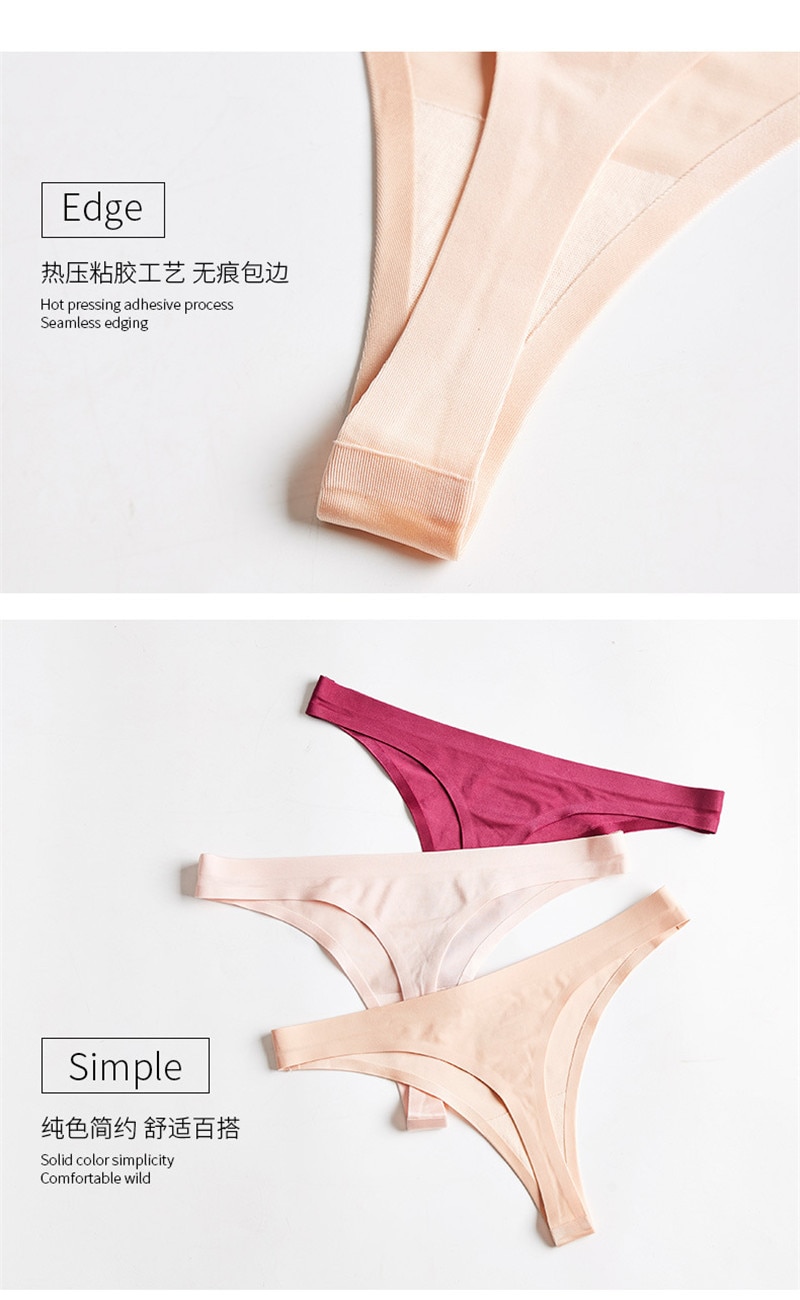 3 Pcs Women Thongs G Strings Sexy Low-Rise Seamless Panties Solid Thong Woman Invisible Plus Size Underwear Femme Lingerie Hot