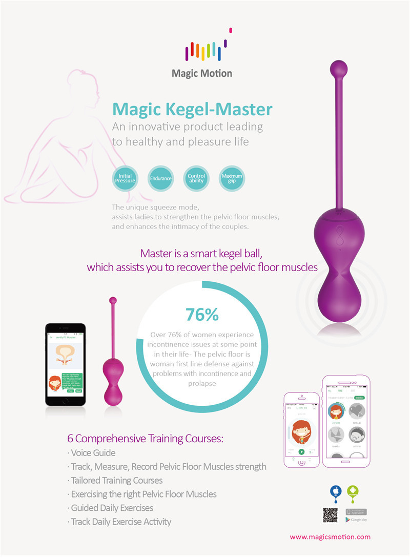 Magic Motion Kegel Master Ball Bluetooth Vibrator APP Remote Control Smart Ben Wa Ball Vagina Tighten Training Sex Toy for Woman