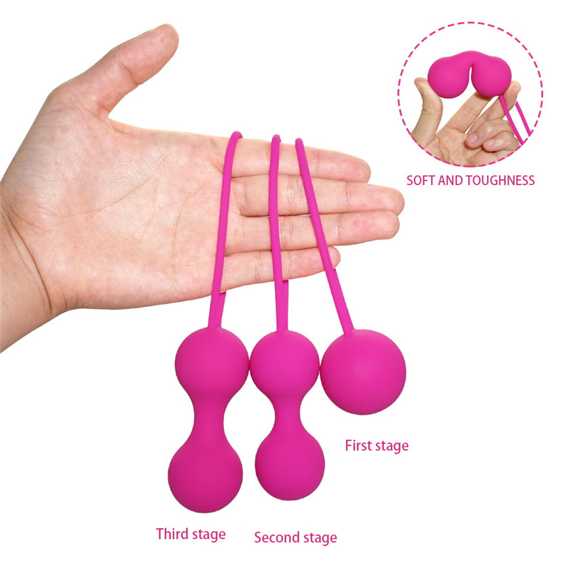 3pcs Medical Silicone Kegel Ball Ben Wa Ball Vagina Tighten Exercise Geisha Ball Clitoris Massage Stimulator Sex Toys for Woman