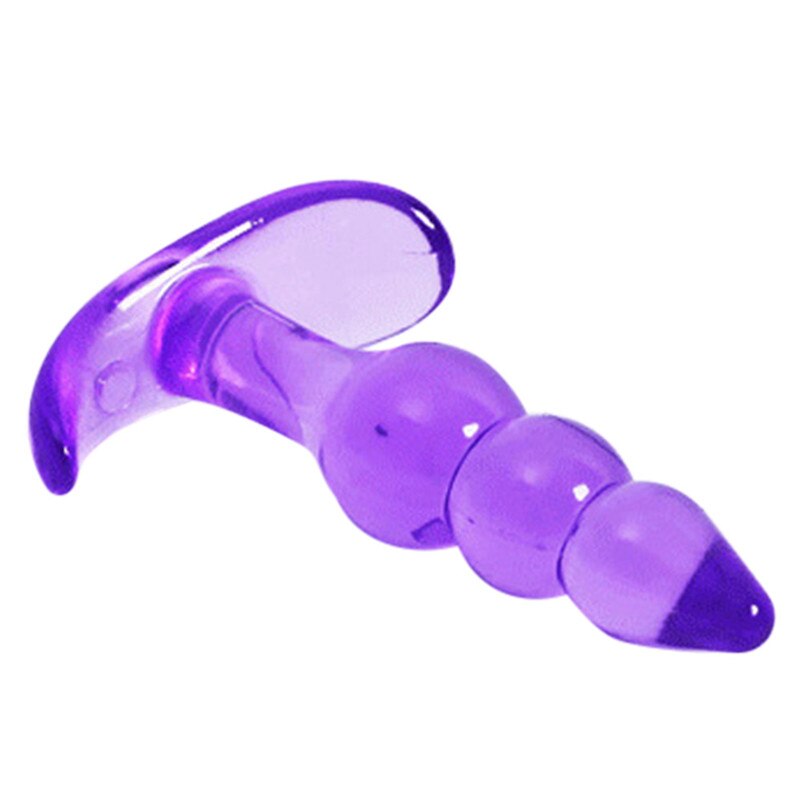 Silicone Anal Dildo Vibrator Male Prostate Massager Anal Three Beads Plug G Spot Butt Plug Adult  Prostate Massage G-spot  #F