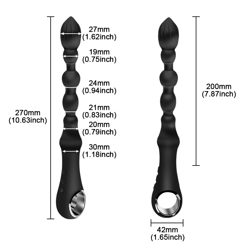 10 Mode Heating Anal Vibrator Long Beads Prostate Massager Flexible Butt Plug Stimulator Anal Beads Plug Sex Toys For Men Women