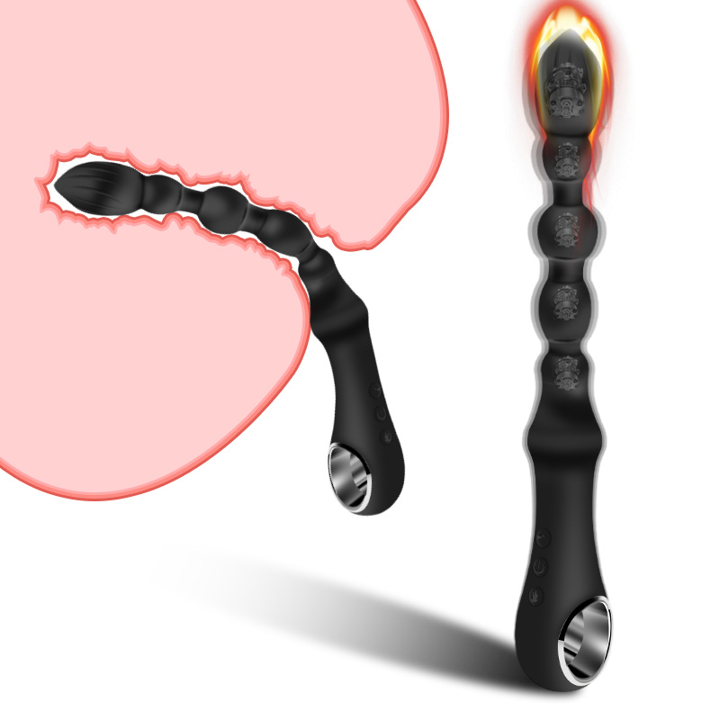 10 Mode Heating Anal Vibrator Long Beads Prostate Massager Flexible Butt Plug Stimulator Anal Beads Plug Sex Toys For Men Women