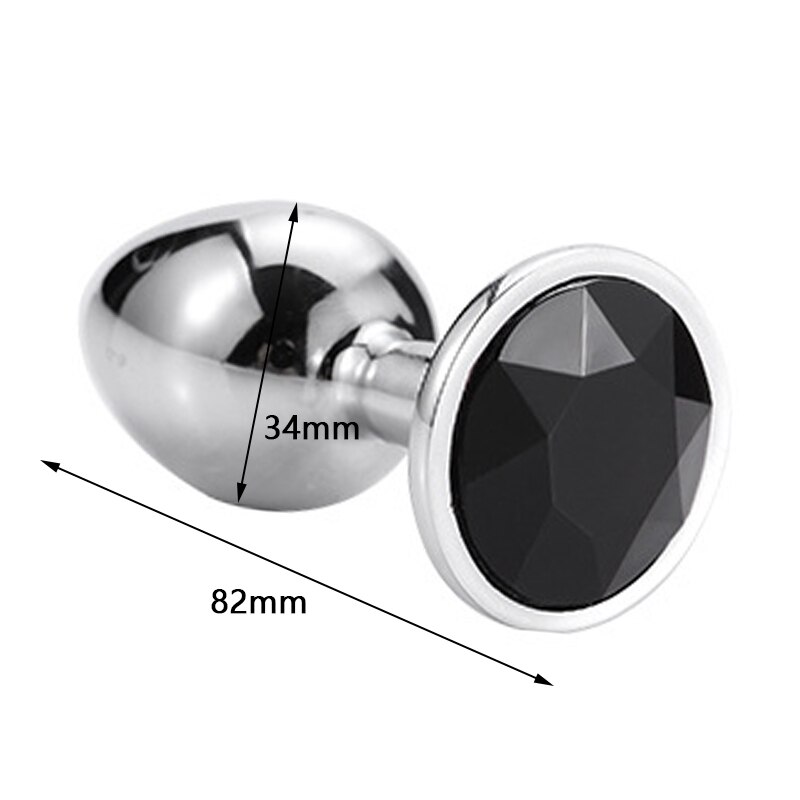 Intimate Metal Anal Plug With Crystal Jewelry Smooth Butt Plug No Vibrator Anal Bead Anus Dilator Anal Toys for Men/Women