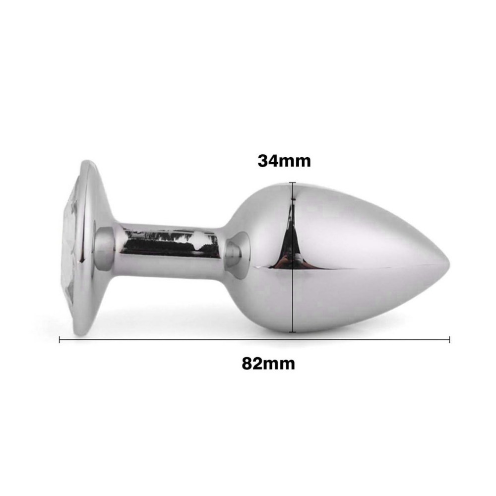 Intimate Metal Anal Plug With Crystal Jewelry Smooth Touch Butt Plug No Vibrator Anal Bead Anus Dilator Anal Toys for Men/Women