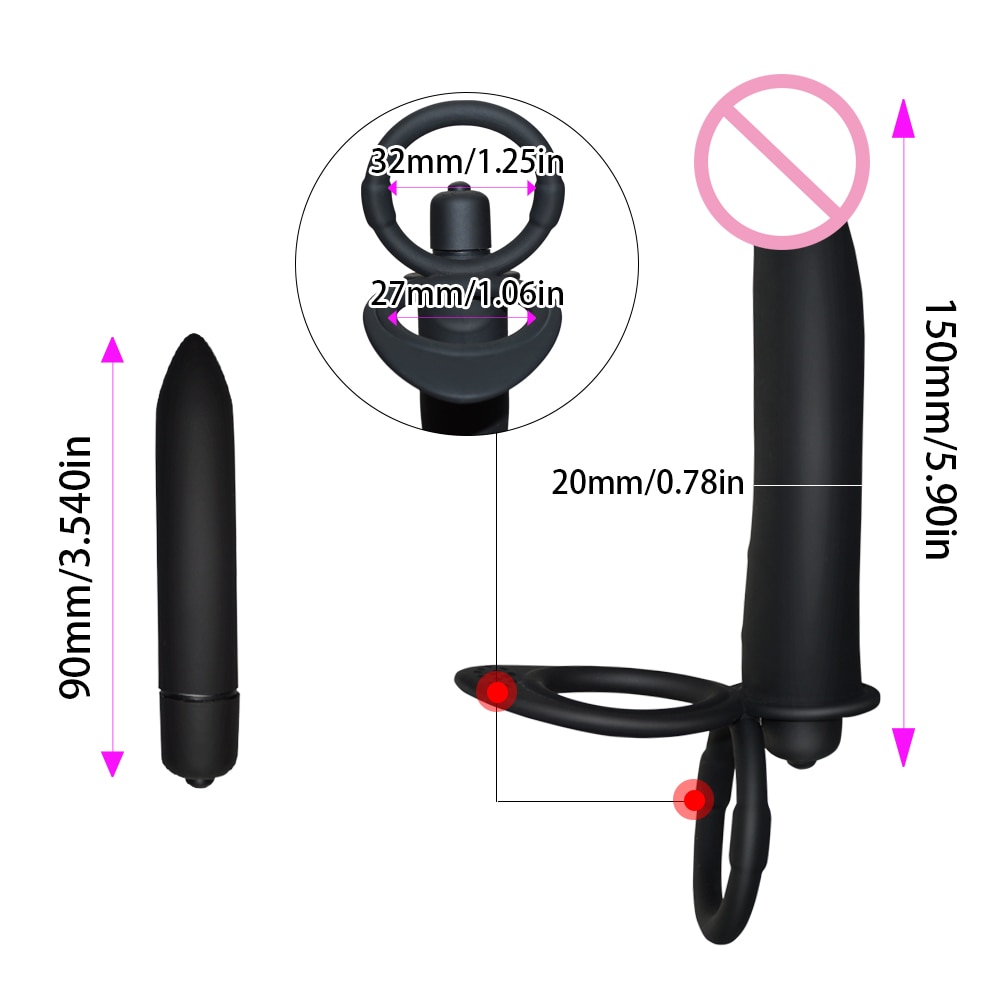 Double Penetration Vibrator Sex Toys Penis Strapon Dildo Vibrator, Strap On Penis Anal Plug for Man, Adult Sex Toys for Beginner