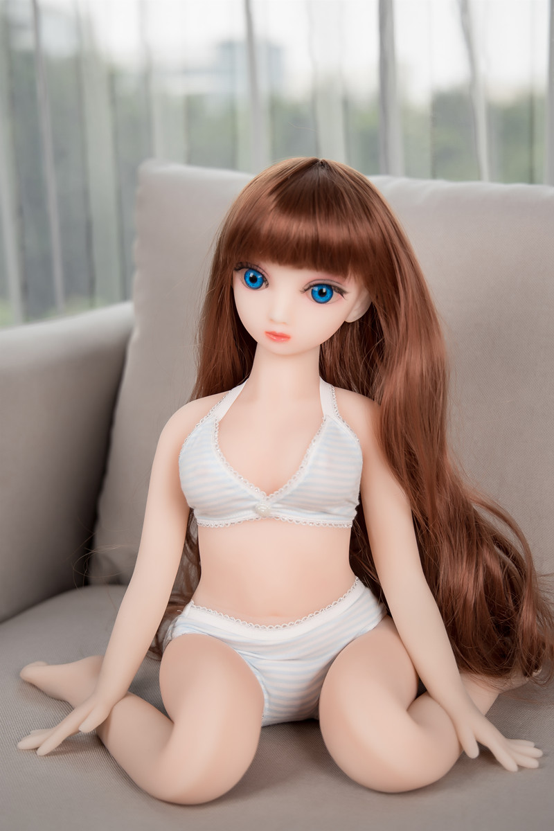 68cm Japanese Anime Sex Doll Full Silicone Metal Skeleton Small Boobs A Cup Mini Sex Doll Lifelike Vagina Anal Love Doll For Men